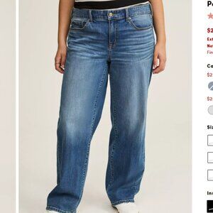 NWT Perfect Wide Leg Vintage Stretch Mid Rise Jean Torrid ~ 22 Short